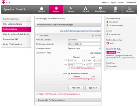 speedport smart 3 dhcp einstellungen